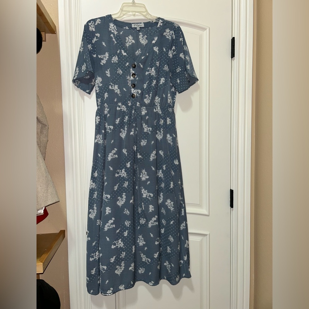 BLUE FLORAL DRESS